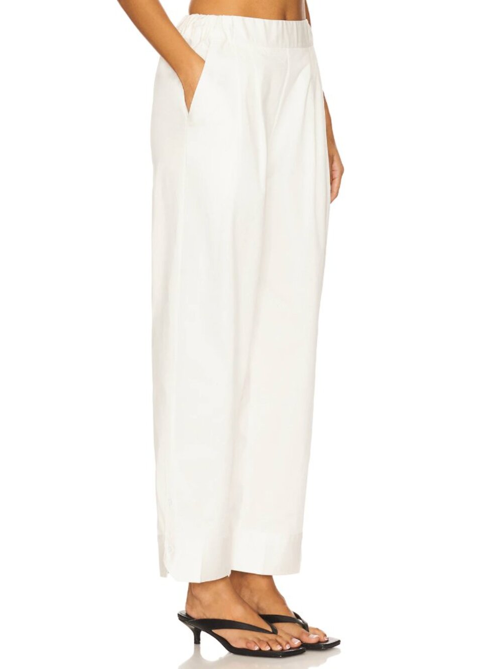 NEW Bevza Cuff Trousers in White Cotton Pant Medium M - Picture 2 of 8